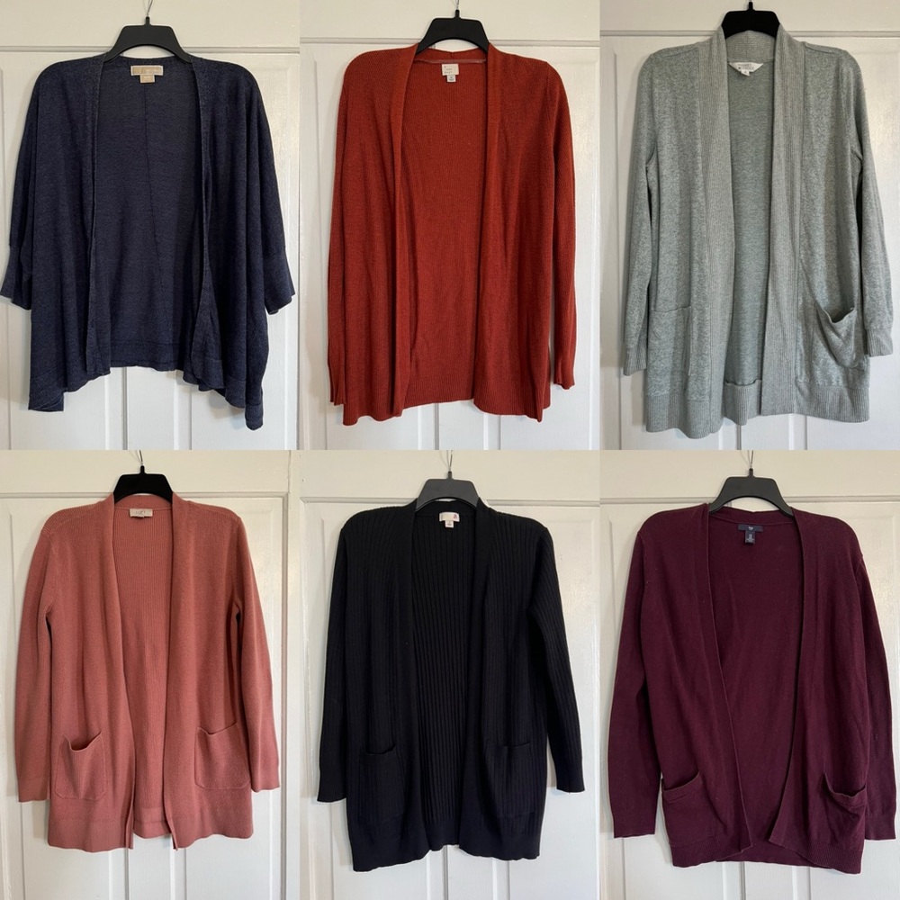 Lot of 6 cardigans - Market & Spruce - Loft - Gap - Michael Kors - A New Day